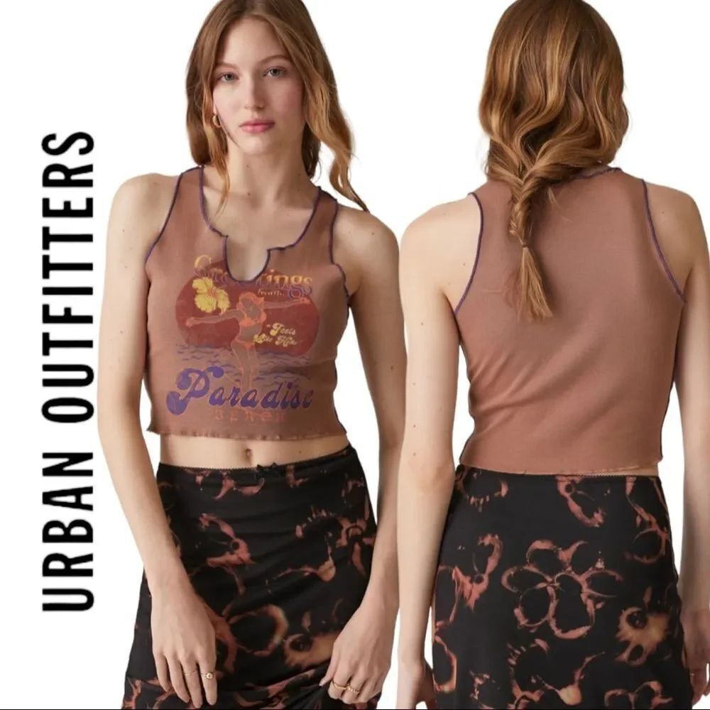 NEW Urban Outfitters UO Paradise Beach Notch Neck Shirt Tank Top XL